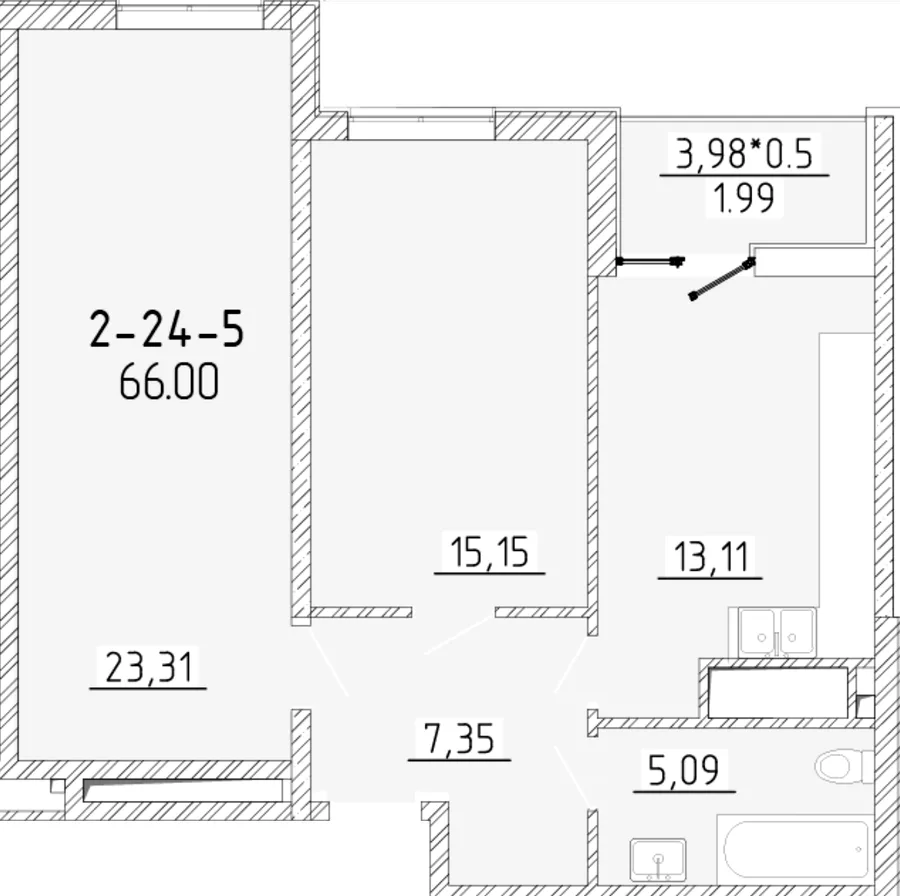 2-комнатная квартира, 89 м², вул. Краснова, 1 (Суднобудівний), Одесса — фото 1