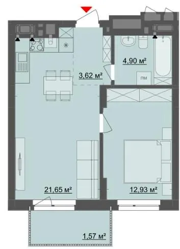 ЖК Київський — 44.7 м²