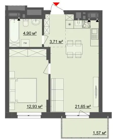 ЖК Київський — 44.8 м²
