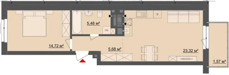 ЖК Київський — 50.8 м²