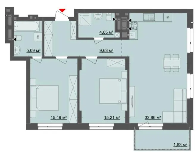 ЖК Київський — 84.8 м²