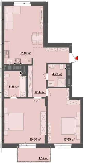 ЖК Київський — 83.8 м²