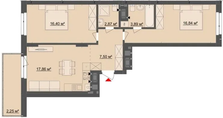 ЖК Київський — 67.6 м²