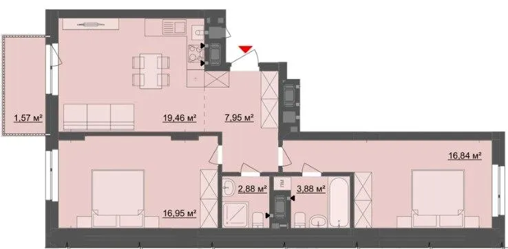 ЖК Київський — 69.5 м²