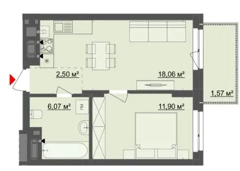 ЖК Київський — 40.1 м²