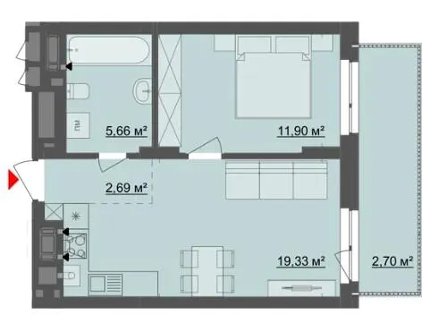 ЖК Київський — 42.3 м²