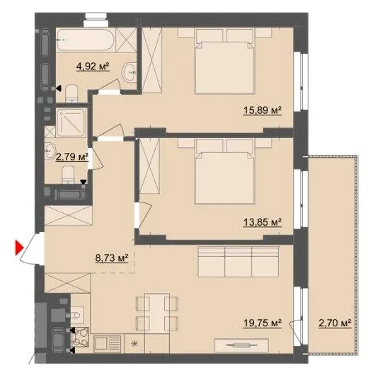 ЖК Київський — 68.6 м²