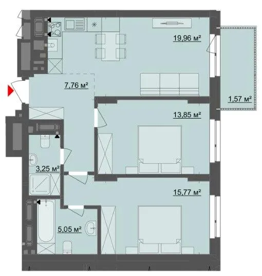 ЖК Київський — 67.2 м²