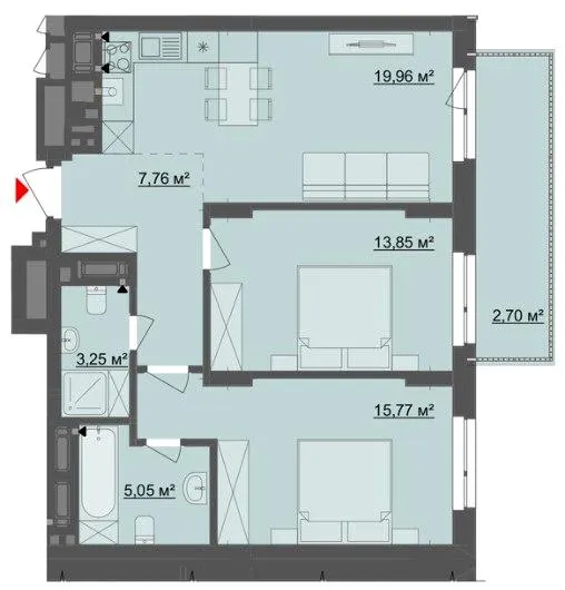 ЖК Київський — 68.3 м²