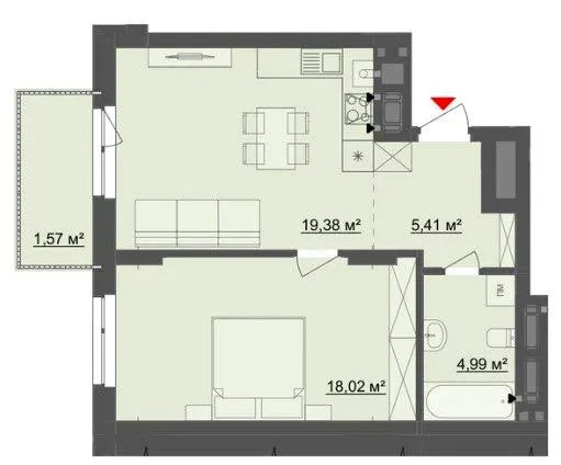 ЖК Київський — 49.4 м²