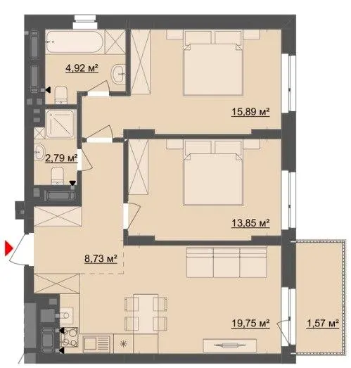 ЖК Київський — 67.5 м²