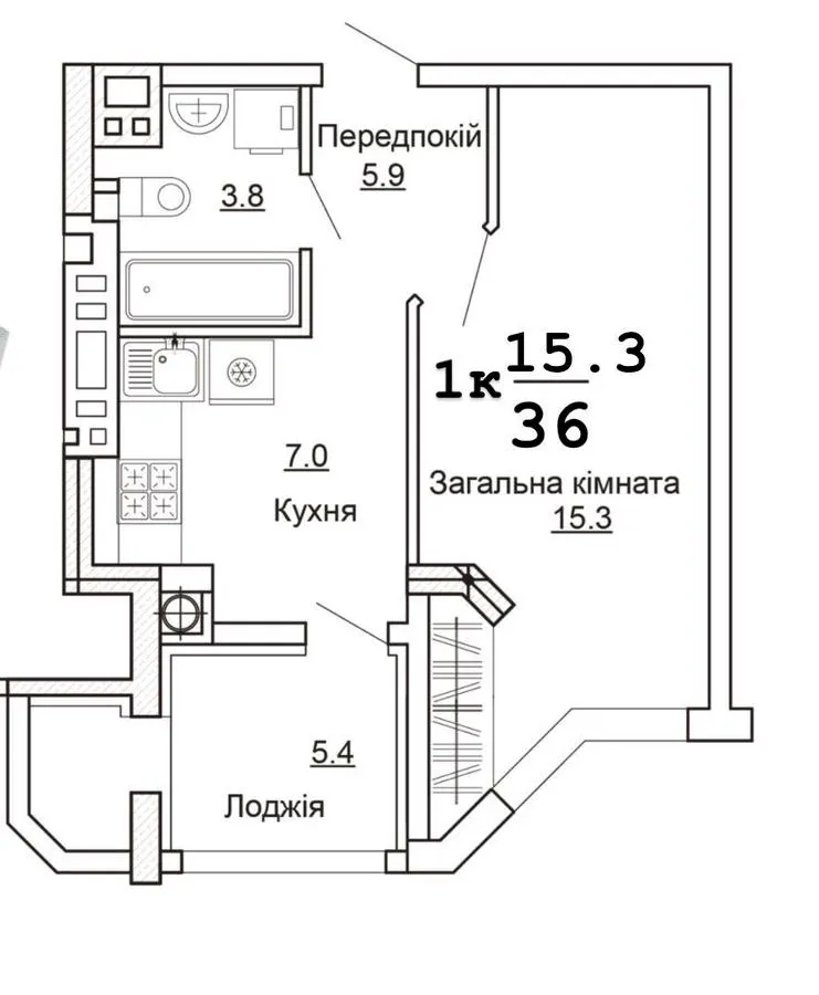 ЖК Святопетрівський — 36 м²
