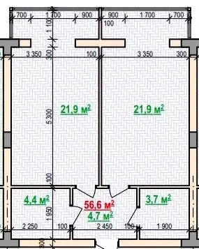 ЖК Атмосфера new format — 56.6 м²