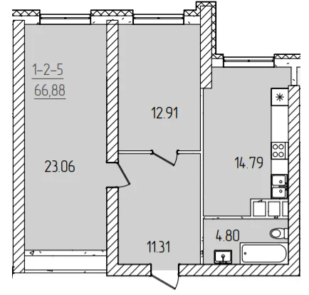 2-кімнатна квартира, 59 м², вул. Краснова, 1 (Суднобудівний), Одеса — фото 1
