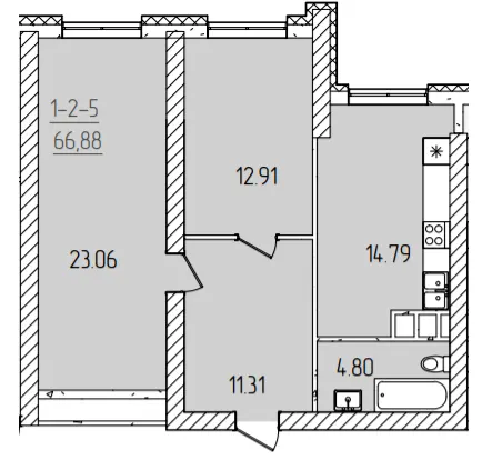 ЖК KADORR City — 58.6 м²
