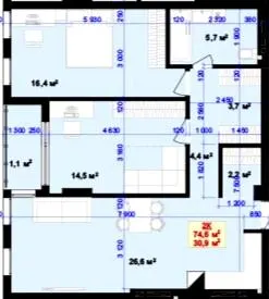 ЖК Liberty Gardens — 74.6 м²