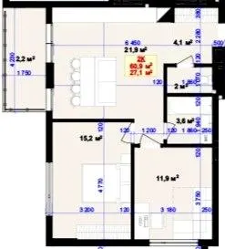 ЖК Liberty Gardens — 60.9 м²