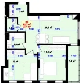 ЖК Liberty Gardens — 62.2 м²