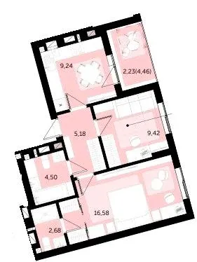 ЖК Володимир Сіті — 49.8 м²