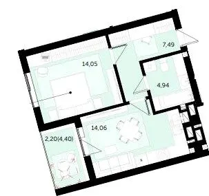 ЖК Володимир Сіті — 42.7 м²