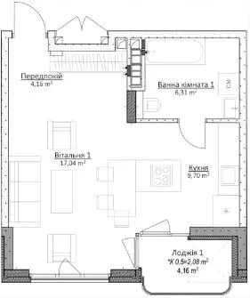 ЖК O2 Residence — 39.3 м²