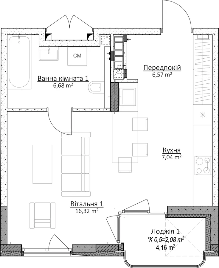 ЖК O2 Residence — 38.7 м²
