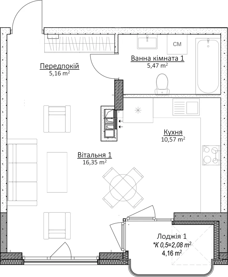 ЖК O2 Residence — 39.6 м²