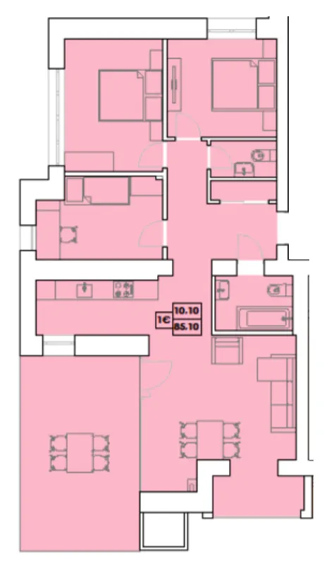 ЖК Крайобраз — 83 м²