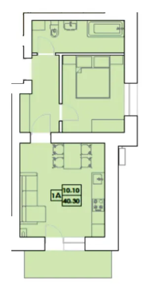 ЖК Крайобраз — 40.3 м²