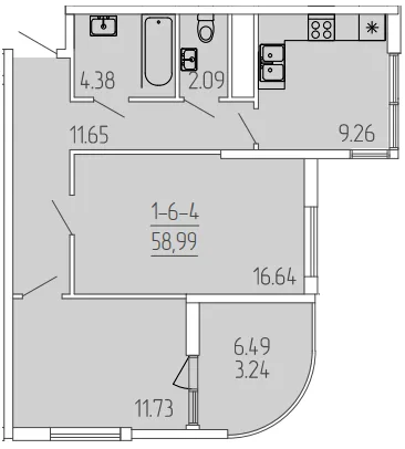 2-кімнатна квартира, 66 м², вул. Краснова, 1 (Суднобудівний), Одеса — фото 1