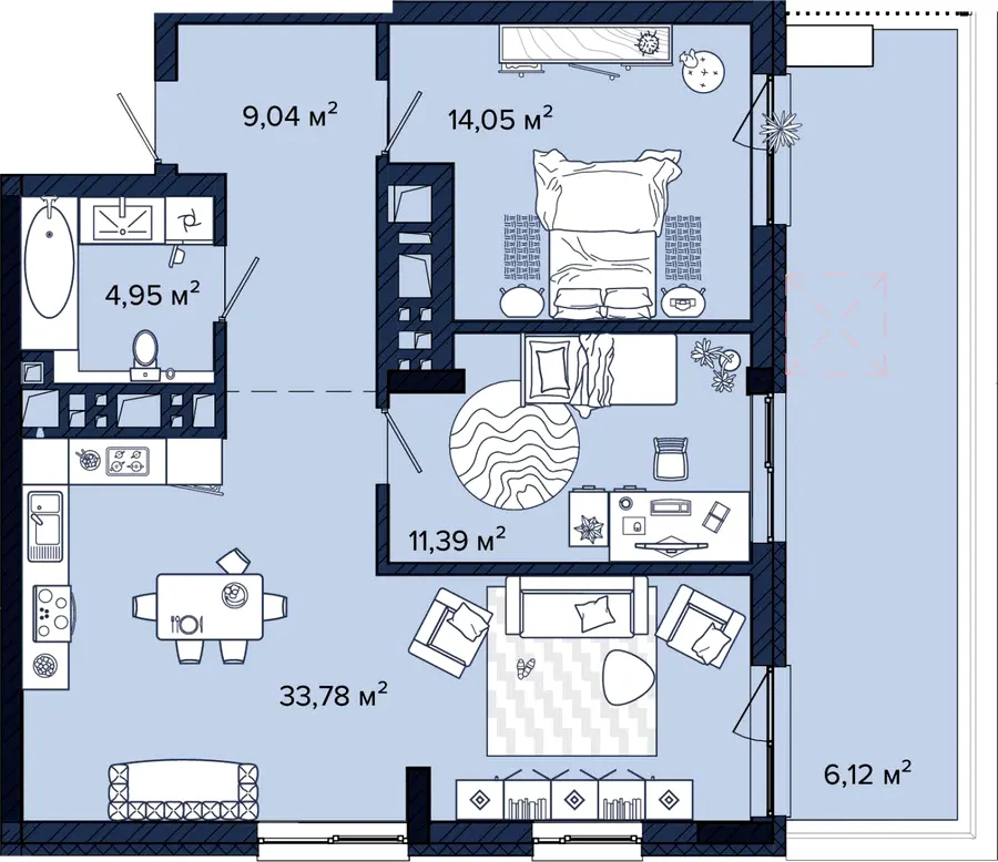 ЖК Newton — 79.3 м²