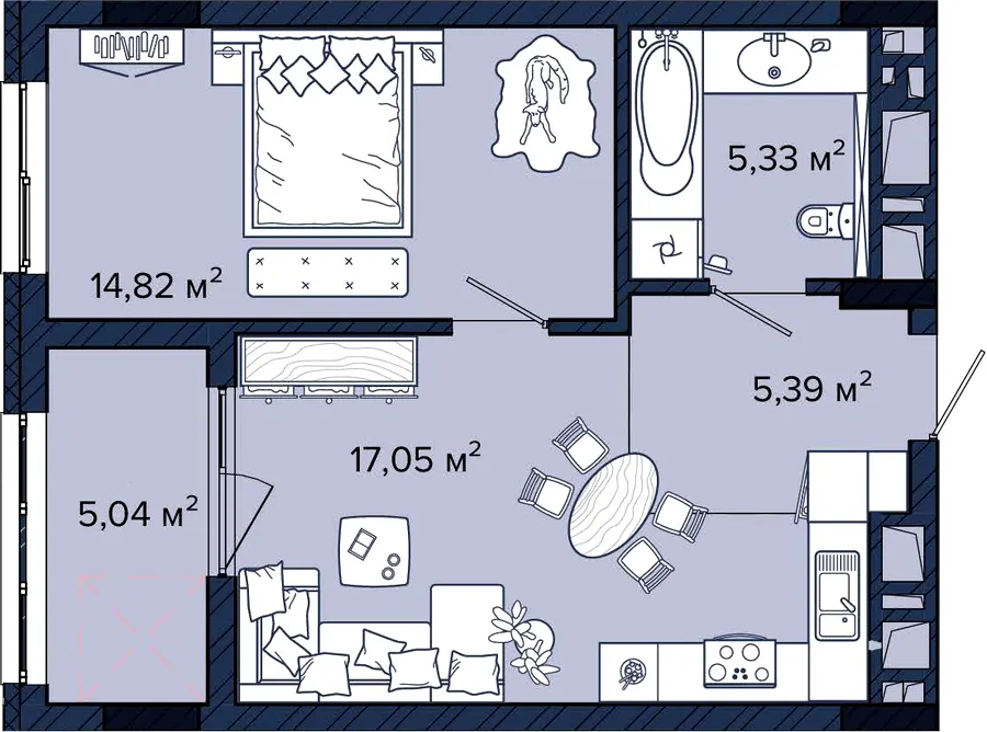ЖК Newton — 47.6 м²