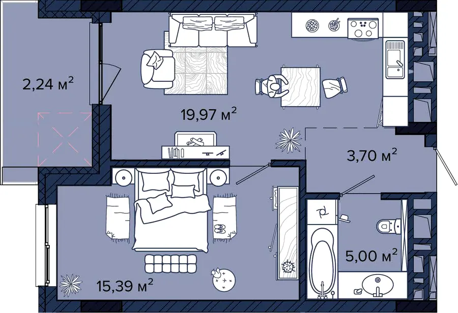 ЖК Newton — 46.3 м²