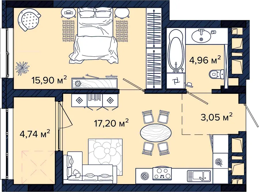 ЖК Newton — 45.9 м²