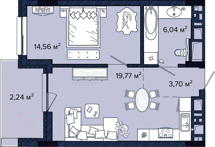 1-кімнатна квартира, 46 м², вул. Наукова, 5, Львів — фото 1