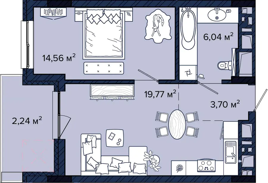 ЖК Newton — 46.3 м²