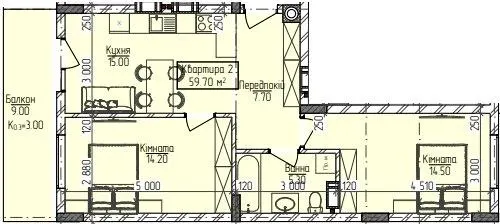 ЖК Home — 59.7 м²