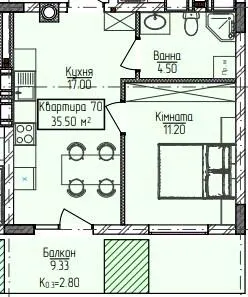 ЖК Home — 35.5 м²