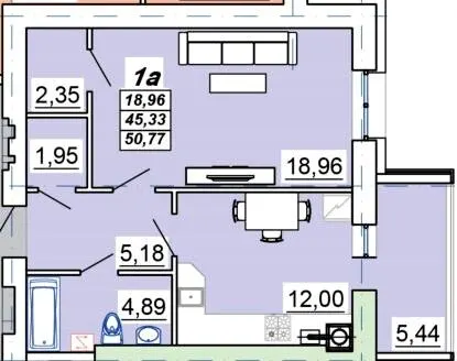ЖК Мирний — 50.8 м²