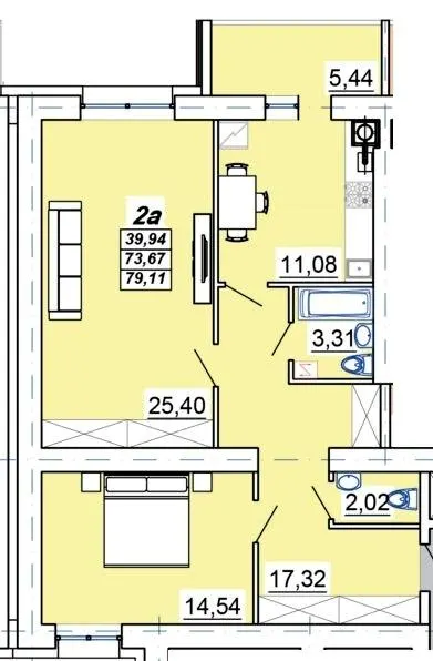 ЖК Мирний — 79.1 м²