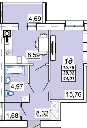 ЖК Мирний — 44 м²