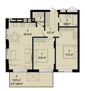 ЖК Utlandia-3 — 71.7 м²