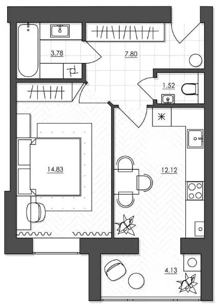 ЖК НЕЗАЛЕЖНІСТЬ — 44.2 м²