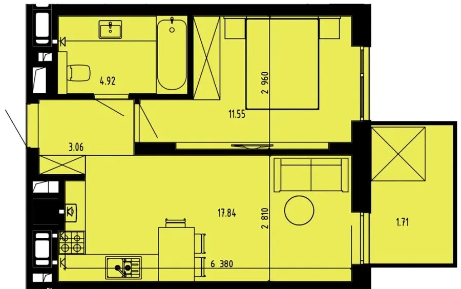 ЖК Well Place — 39.1 м²