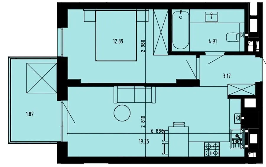 ЖК Well Place — 42 м²