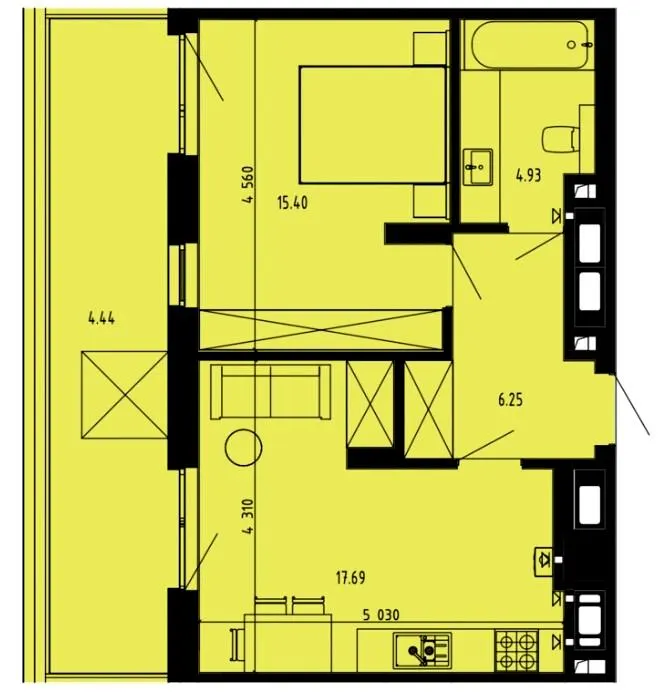ЖК Well Place — 48.7 м²