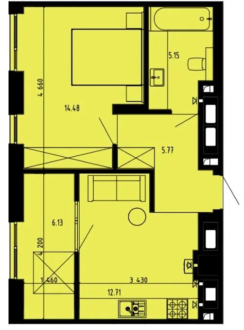 ЖК Well Place — 44.2 м²