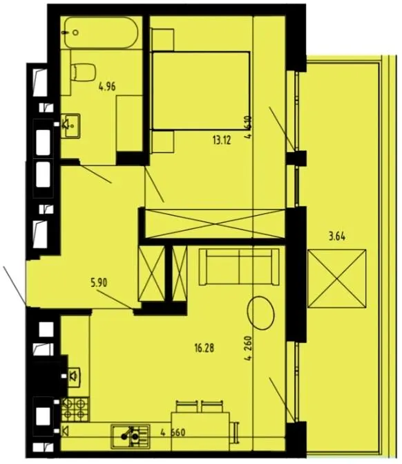 ЖК Well Place — 43.9 м²