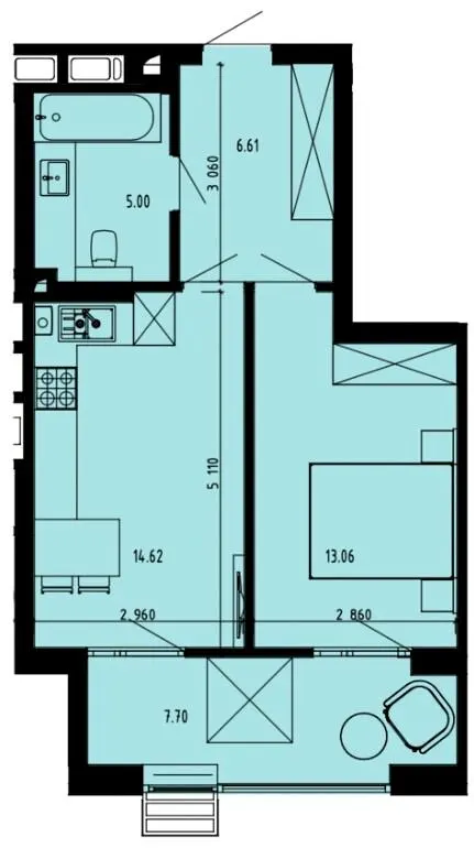 ЖК Well Place — 47 м²