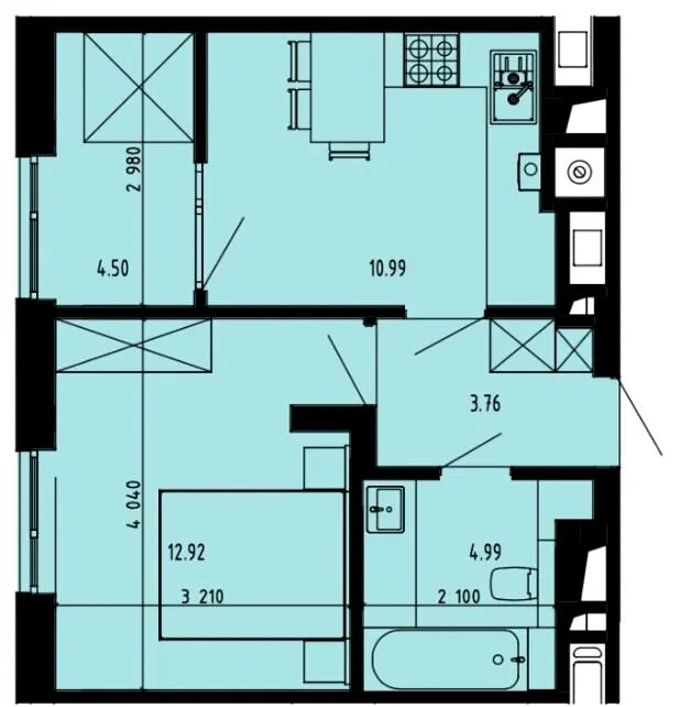 ЖК Well Place — 37.2 м²